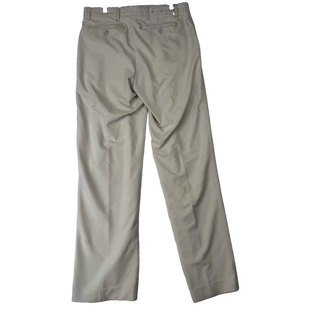 FootJoy Golf Pants Mens 32x32 Khaki Performance Stretch Flat Front Poly Spandex